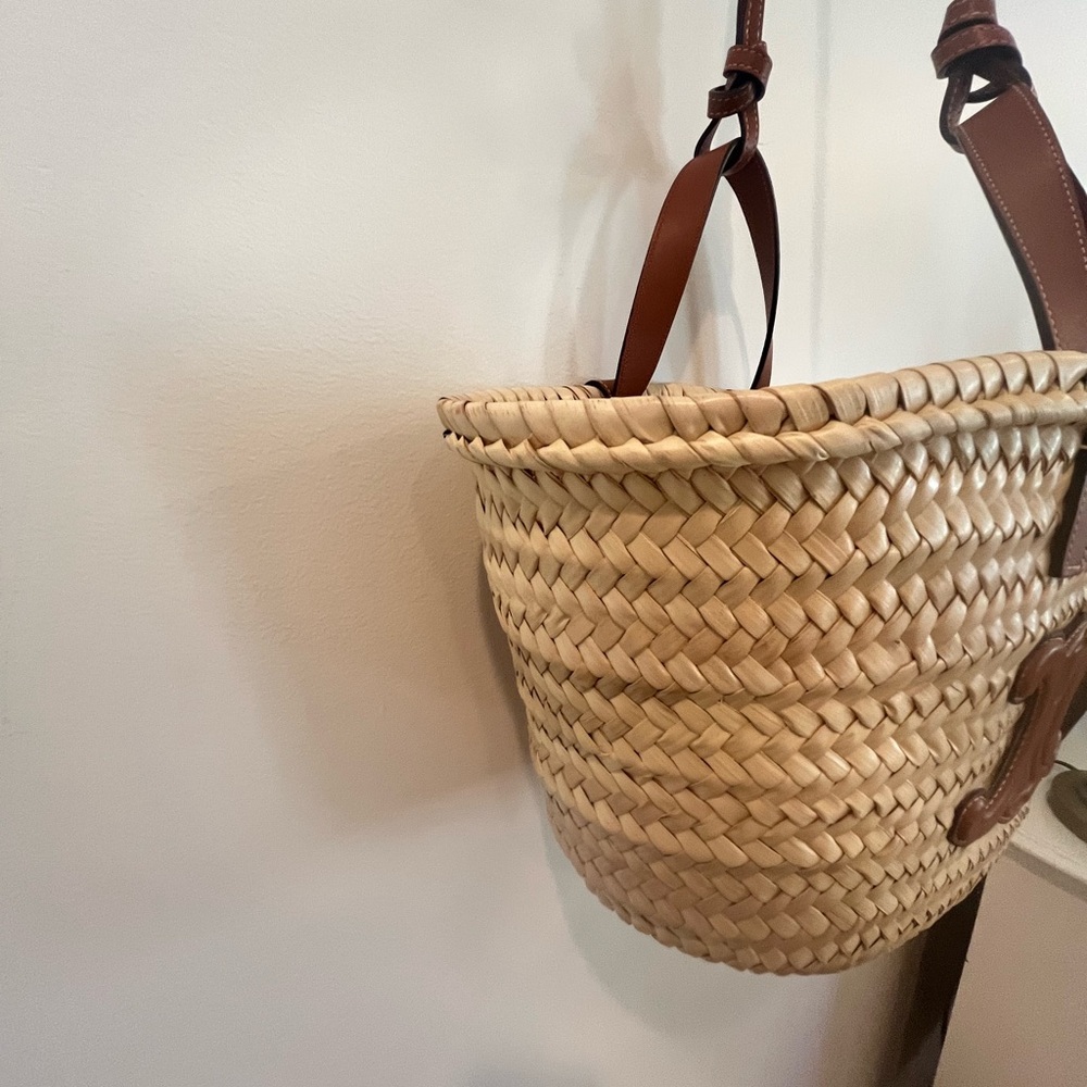CELINE TEEN CLASSIC PANIER IN PALM LEAVES AND CALFSKIN - Picture 10 of 15